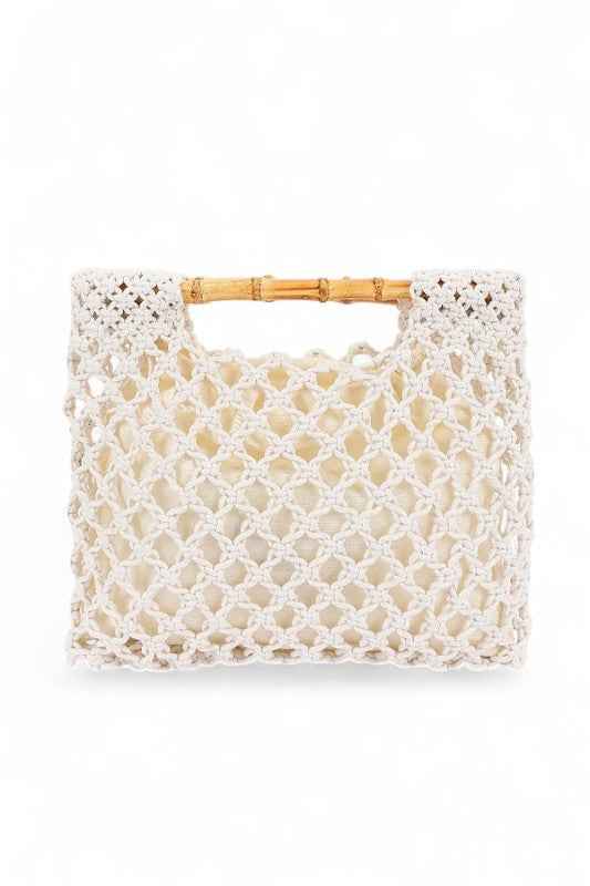 Crochet Bamboo Handle Summer Clutch