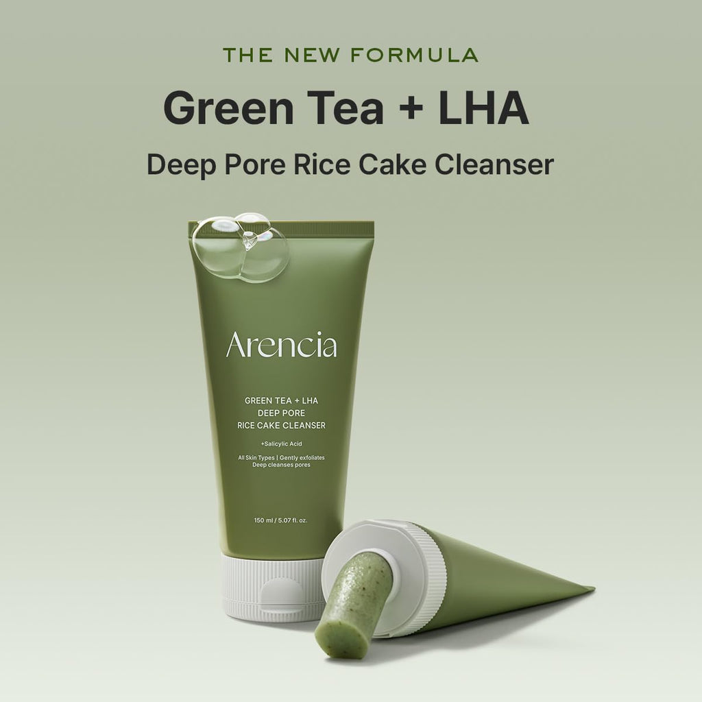Arencia Green Tea + LHA Deep Pore Rice Cake Cleanser