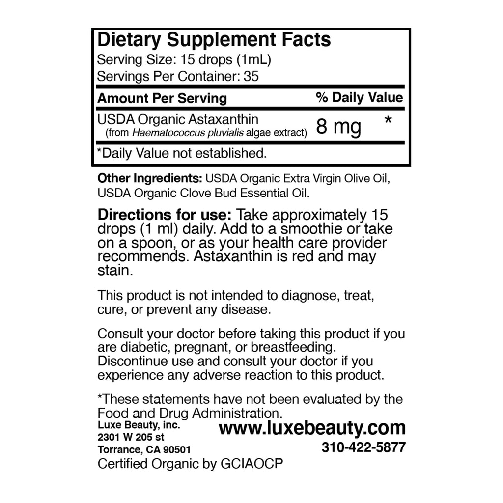 Organic Astaxanthin Supplement